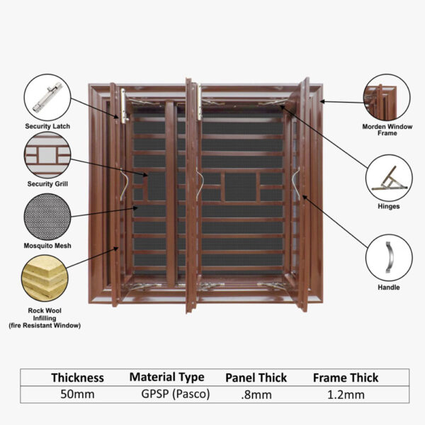 Specification Doors Window Prime Gold Steel Door